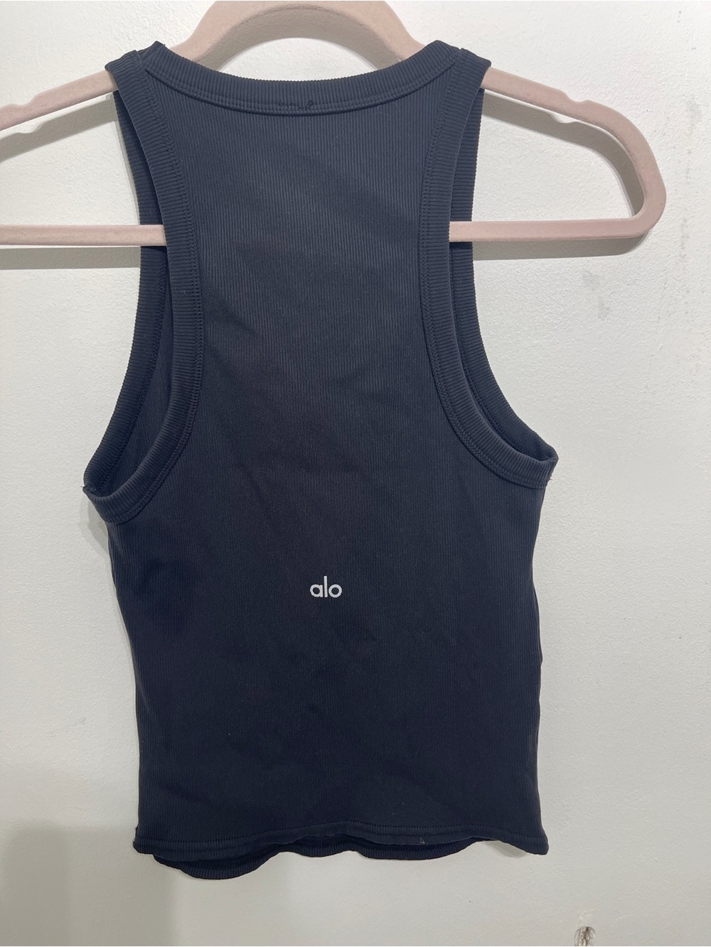 ALO Yoga Black Ribbed Racerback Tank Top